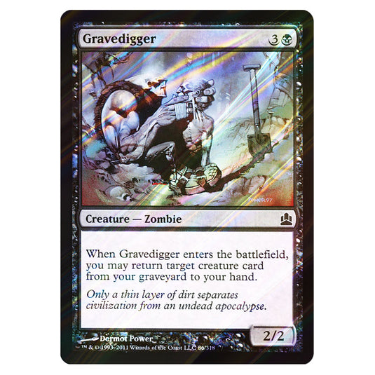Gravedigger 86 card from the Magic The Gathering set Commander 2011