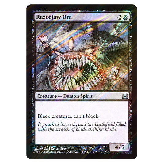 Razorjaw Oni 94 card from the Magic The Gathering set Commander 2011