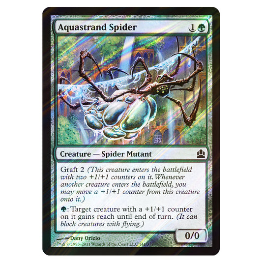Aquastrand Spider 141 card from the Magic The Gathering set Commander 2011