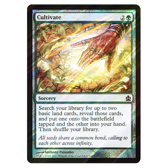Cultivate 148 card from the Magic The Gathering set Commander 2011