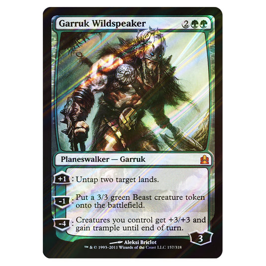 Garruk Wildspeaker 157 card from the Magic The Gathering set Commander 2011