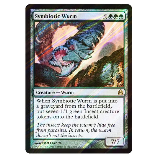 Symbiotic Wurm 174 card from the Magic The Gathering set Commander 2011