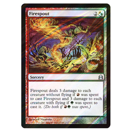 Firespout 199 card from the Magic The Gathering set Commander 2011