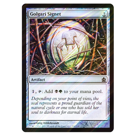 Golgari Signet 249 card from the Magic The Gathering set Commander 2011