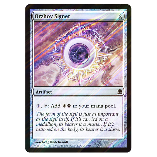 Orzhov Signet 255 card from the Magic The Gathering set Commander 2011