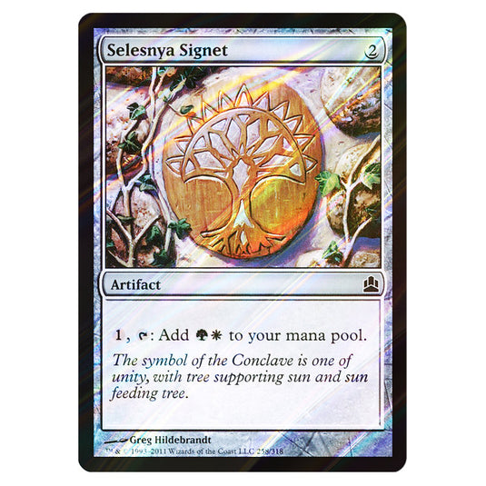 Selesnya Signet 258 card from the Magic The Gathering set Commander 2011