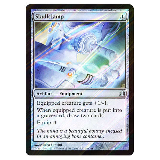 Skullclamp 260 card from the Magic The Gathering set Commander 2011