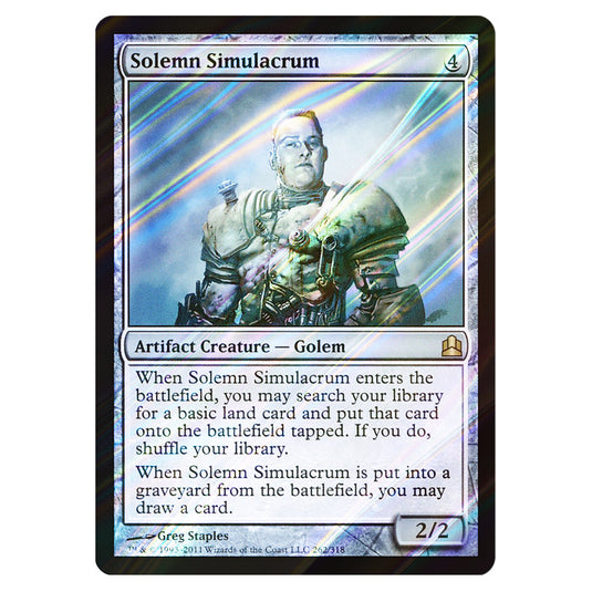 Solemn Simulacrum 262 card from the Magic The Gathering set Commander 2011