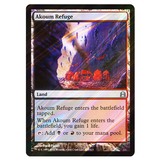 Akoum Refuge 264 card from the Magic The Gathering set Commander 2011