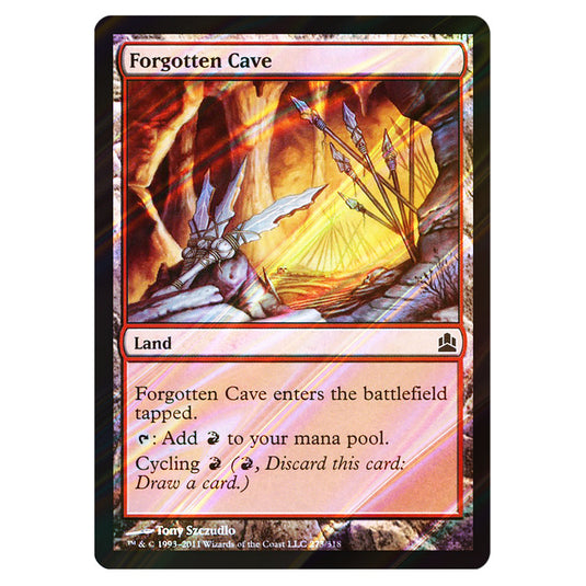 Forgotten Cave 273 card from the Magic The Gathering set Commander 2011