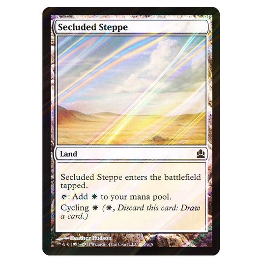 Secluded Steppe 286 card from the Magic The Gathering set Commander 2011