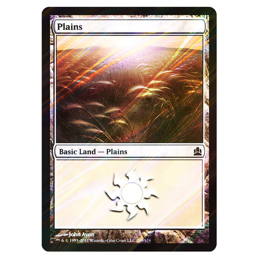 Plains 299 card from the Magic The Gathering set Commander 2011
