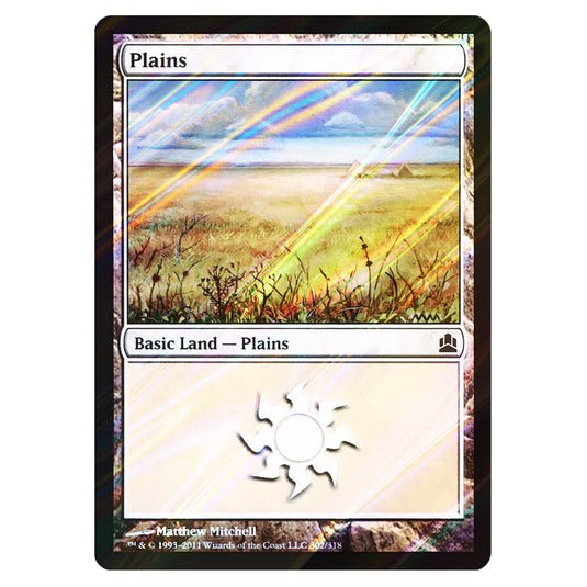 Plains 302 card from the Magic The Gathering set Commander 2011