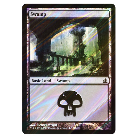 Swamp 310 card from the Magic The Gathering set Commander 2011
