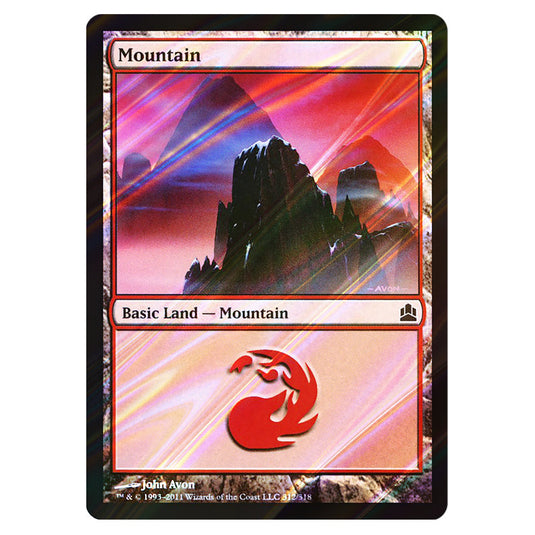 Mountain 312 card from the Magic The Gathering set Commander 2011
