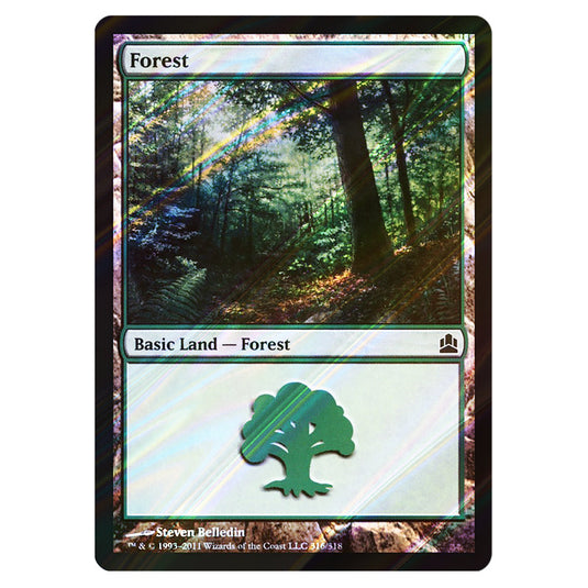 Forest 316 card from the Magic The Gathering set Commander 2011