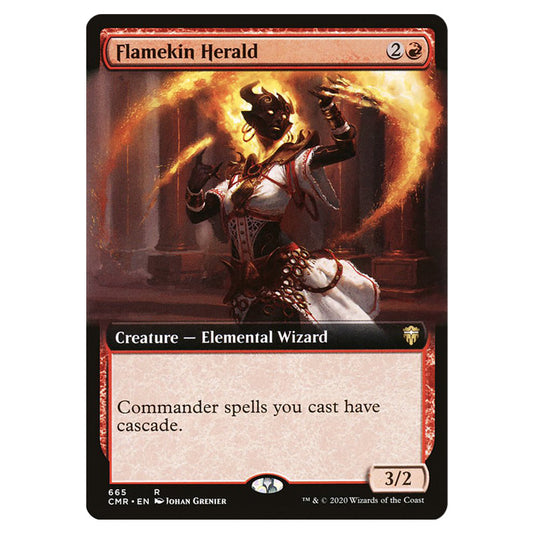 Flamekin Herald 665 card from the Magic The Gathering set Commander Legends
