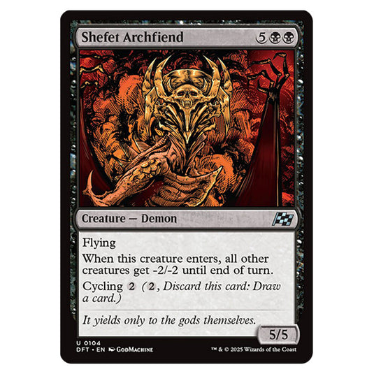 Shefet Archfiend 0104 card from the Magic The Gathering set Aetherdrift