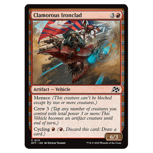 Clamorous Ironclad 0117 card from the Magic The Gathering set Aetherdrift