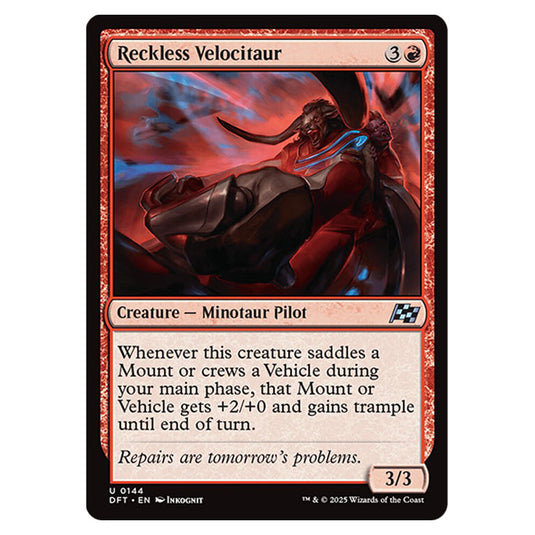 Reckless Velocitaur 0144 card from the Magic The Gathering set Aetherdrift
