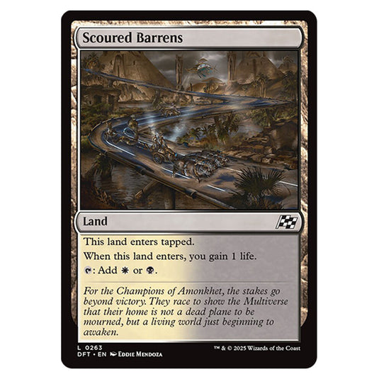 Scoured Barrens 0263 card from the Magic The Gathering set Aetherdrift