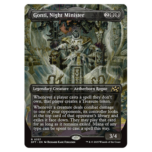 Gonti, Night Minister 0357 card from the Magic The Gathering set Aetherdrift