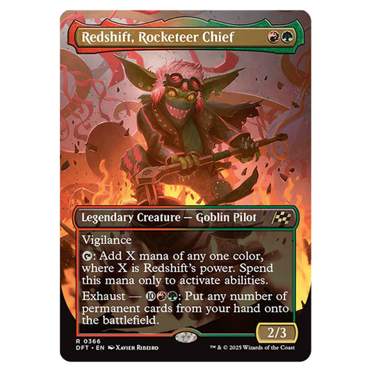 Redshift, Rocketeer Chief 0366 card from the Magic The Gathering set Aetherdrift