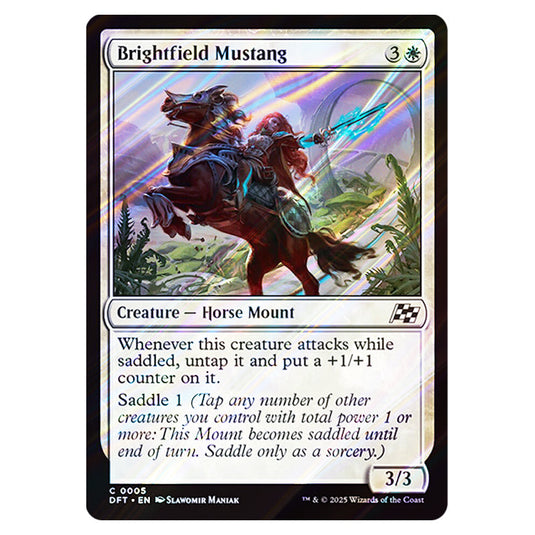 Brightfield Mustang 0005 card from the Magic The Gathering set Aetherdrift