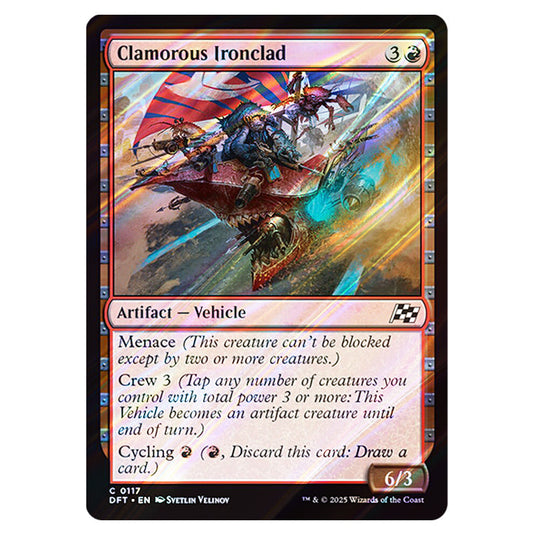 Clamorous Ironclad 0117 card from the Magic The Gathering set Aetherdrift