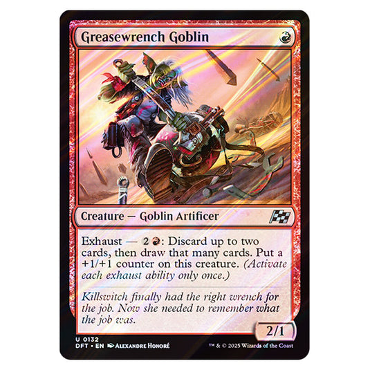 Greasewrench Goblin 0132 card from the Magic The Gathering set Aetherdrift