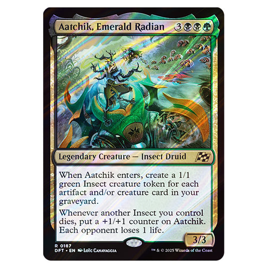 Aatchik, Emerald Radian 0187 card from the Magic The Gathering set Aetherdrift