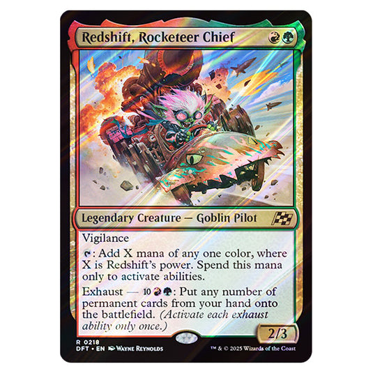 Redshift, Rocketeer Chief 0218 card from the Magic The Gathering set Aetherdrift