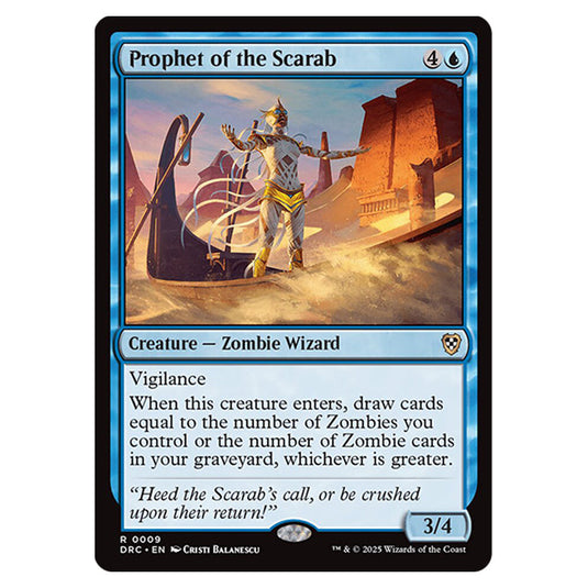 Prophet of the Scarab 0009 card from the Magic The Gathering set Aetherdrift Commander