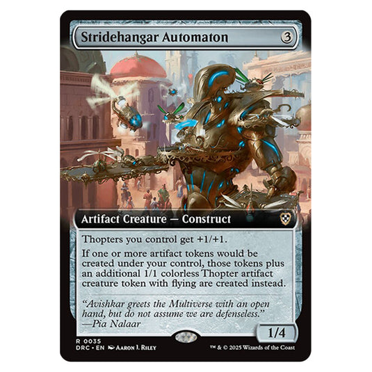 Stridehangar Automaton 0035 card from the Magic The Gathering set Aetherdrift Commander