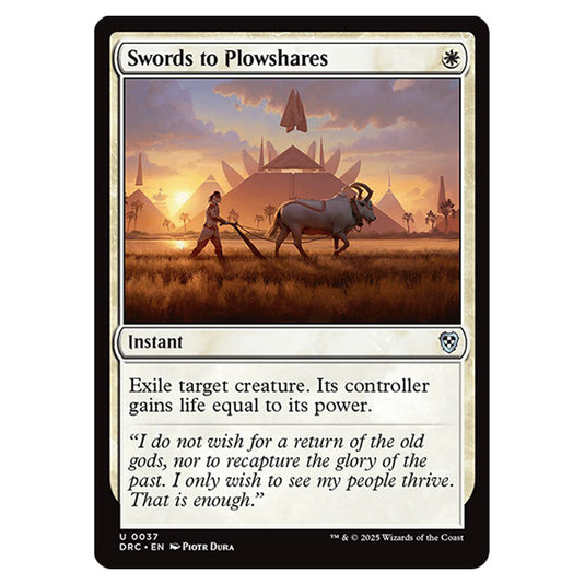 Swords to Plowshares 0037 card from the Magic The Gathering set Aetherdrift Commander