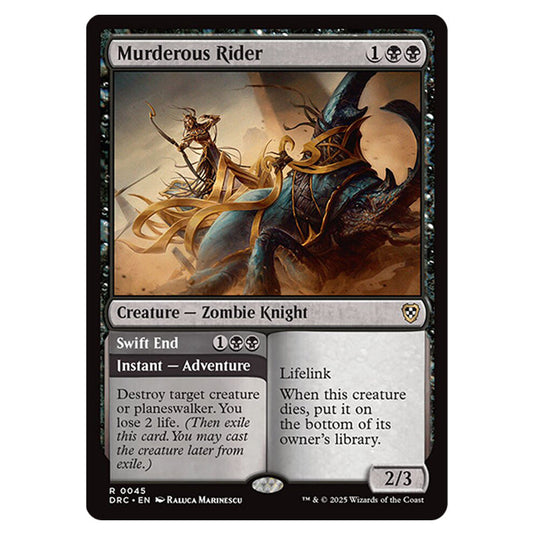 Murderous Rider // Swift End 0045 card from the Magic The Gathering set Aetherdrift Commander