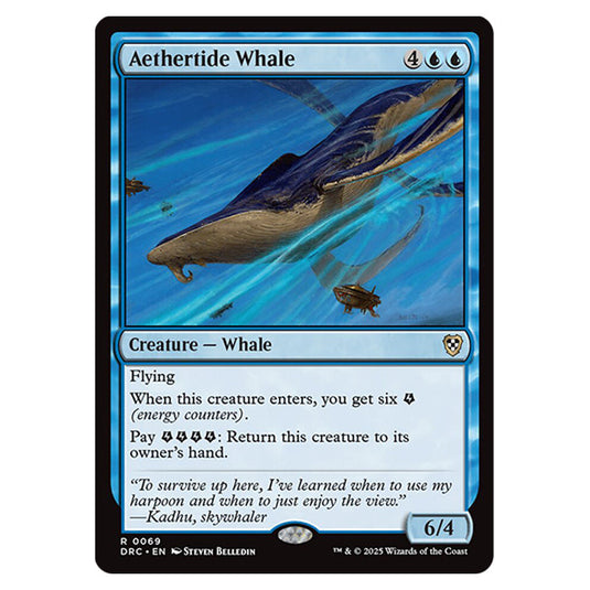 Aethertide Whale 0069 card from the Magic The Gathering set Aetherdrift Commander