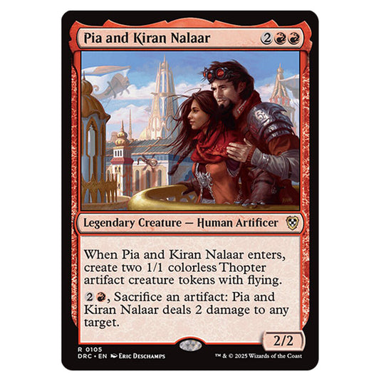 Pia and Kiran Nalaar 0105 card from the Magic The Gathering set Aetherdrift Commander