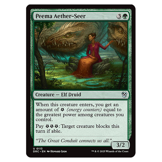 Peema Aether-Seer 0113 card from the Magic The Gathering set Aetherdrift Commander