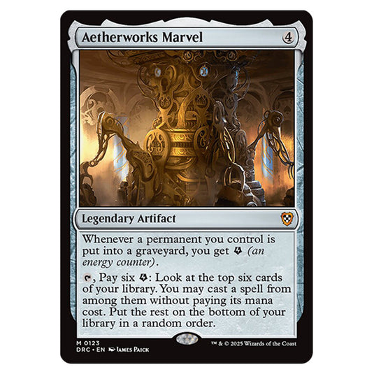 Aetherworks Marvel 0123 card from the Magic The Gathering set Aetherdrift Commander