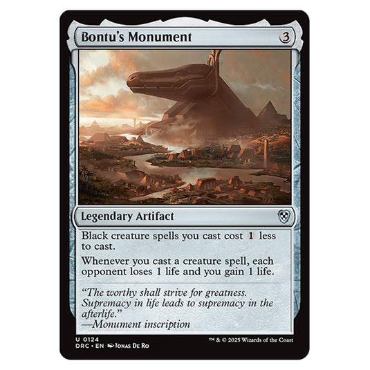 Bontu's Monument 0124 card from the Magic The Gathering set Aetherdrift Commander