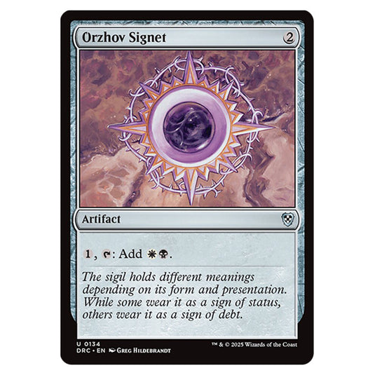 Orzhov Signet 0134 card from the Magic The Gathering set Aetherdrift Commander