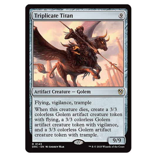 Triplicate Titan 0143 card from the Magic The Gathering set Aetherdrift Commander