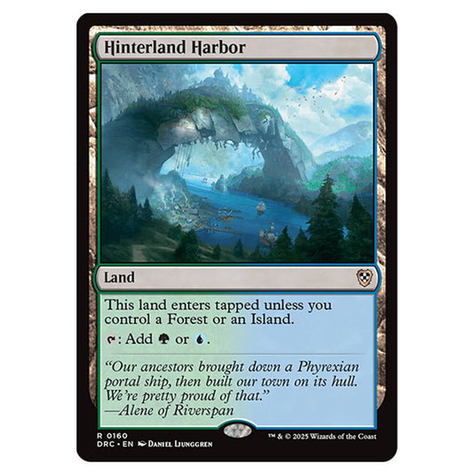 Hinterland Harbor 0160 card from the Magic The Gathering set Aetherdrift Commander