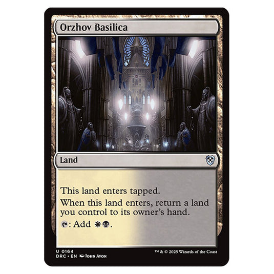 Orzhov Basilica 0164 card from the Magic The Gathering set Aetherdrift Commander