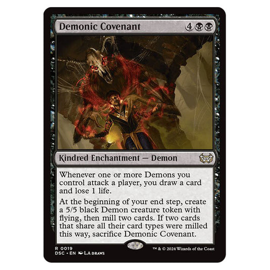 Demonic Covenant 019 card from the Magic The Gathering set Duskmourn: House of Horror Commander