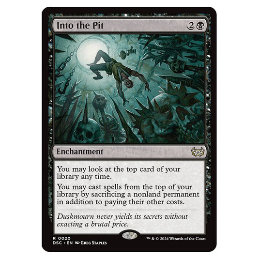 Into the Pit 020 card from the Magic The Gathering set Duskmourn: House of Horror Commander