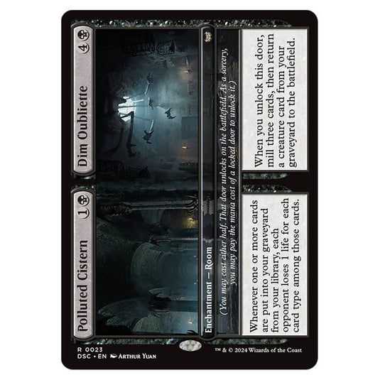 Polluted Cistern // Dim Oubliette 023 card from the Magic The Gathering set Duskmourn: House of Horror Commander