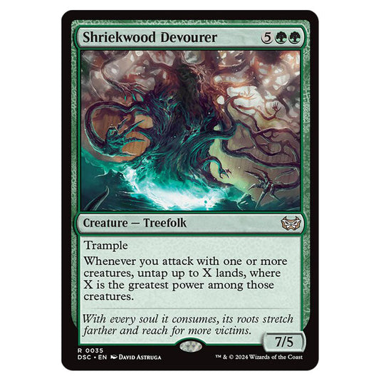 Shriekwood Devourer 035 card from the Magic The Gathering set Duskmourn: House of Horror Commander