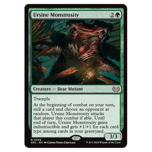 Ursine Monstrosity 036 card from the Magic The Gathering set Duskmourn: House of Horror Commander